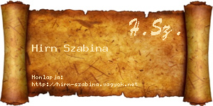 Hirn Szabina névjegykártya
